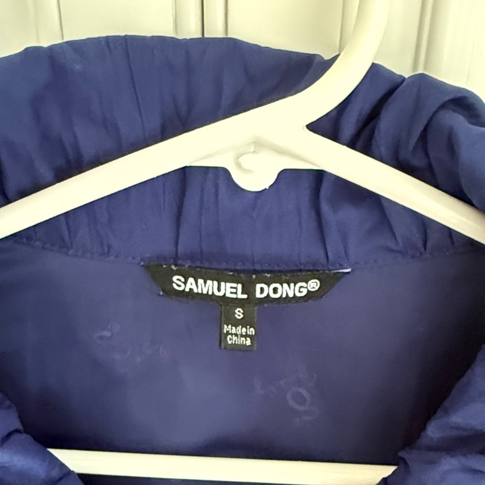 Samuel Dong royal Blue Ruched light Coat - Picture 2 of 6